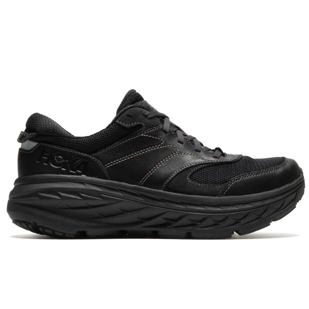 NWT Hoka Bondi L Leather U Unisex , Hoka One One All Black Cushioned Shoes  BRVN - Picture 13 of 16